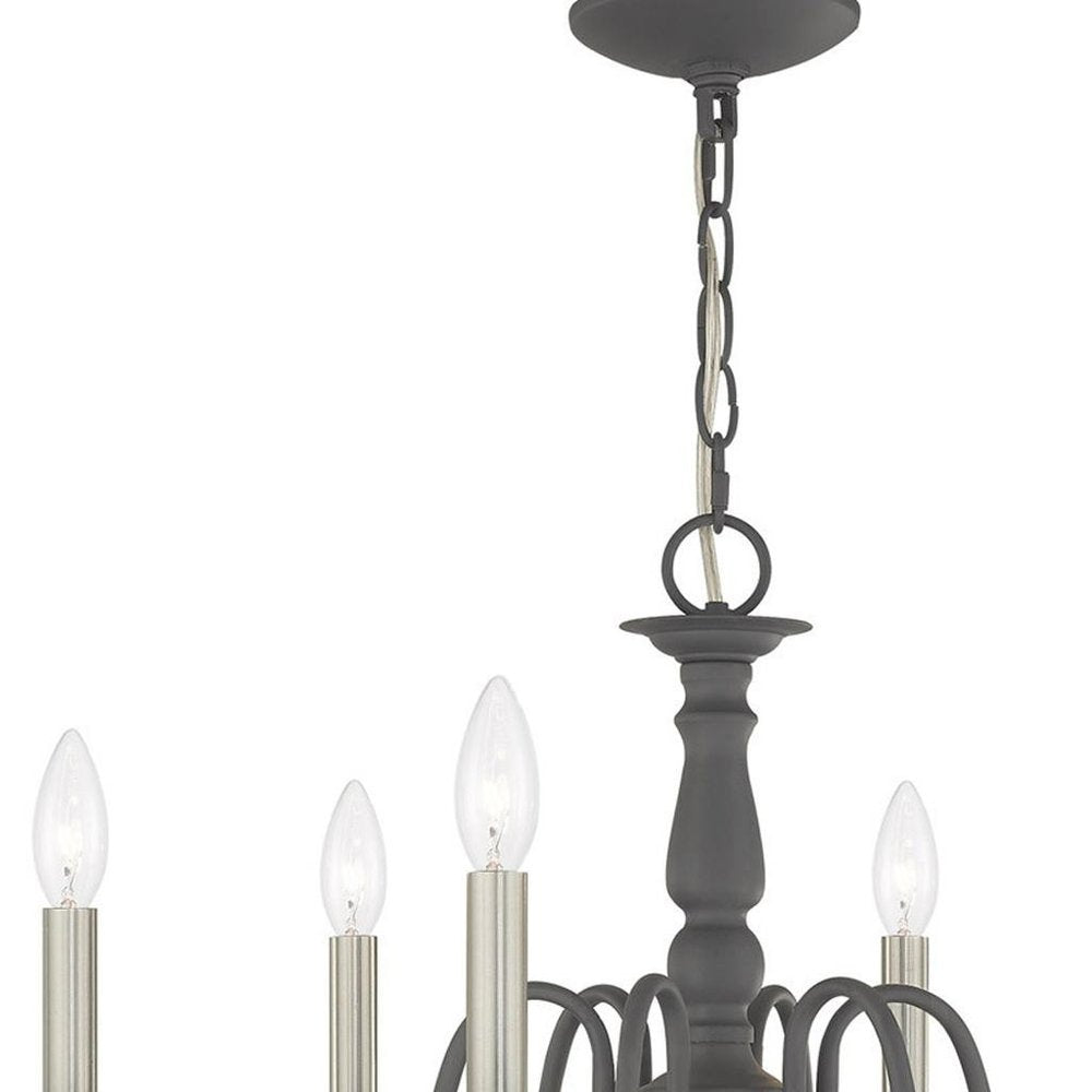 Six Light Dimmable Chandelier With Shades