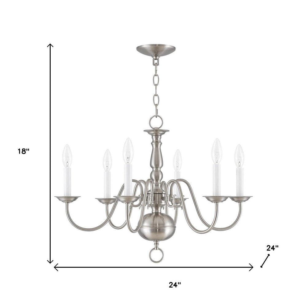 Six Light Dimmable Chandelier With Shades