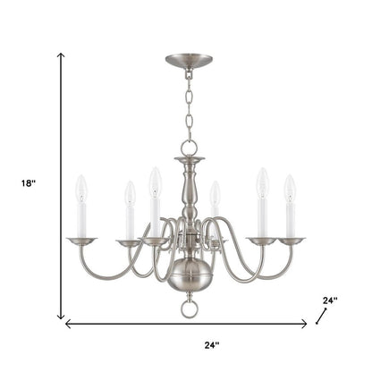 Six Light Dimmable Chandelier With Shades