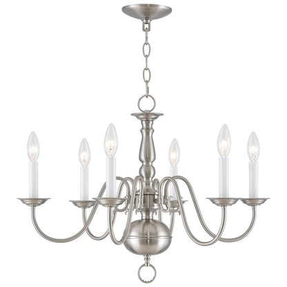 Six Light Dimmable Chandelier With Shades