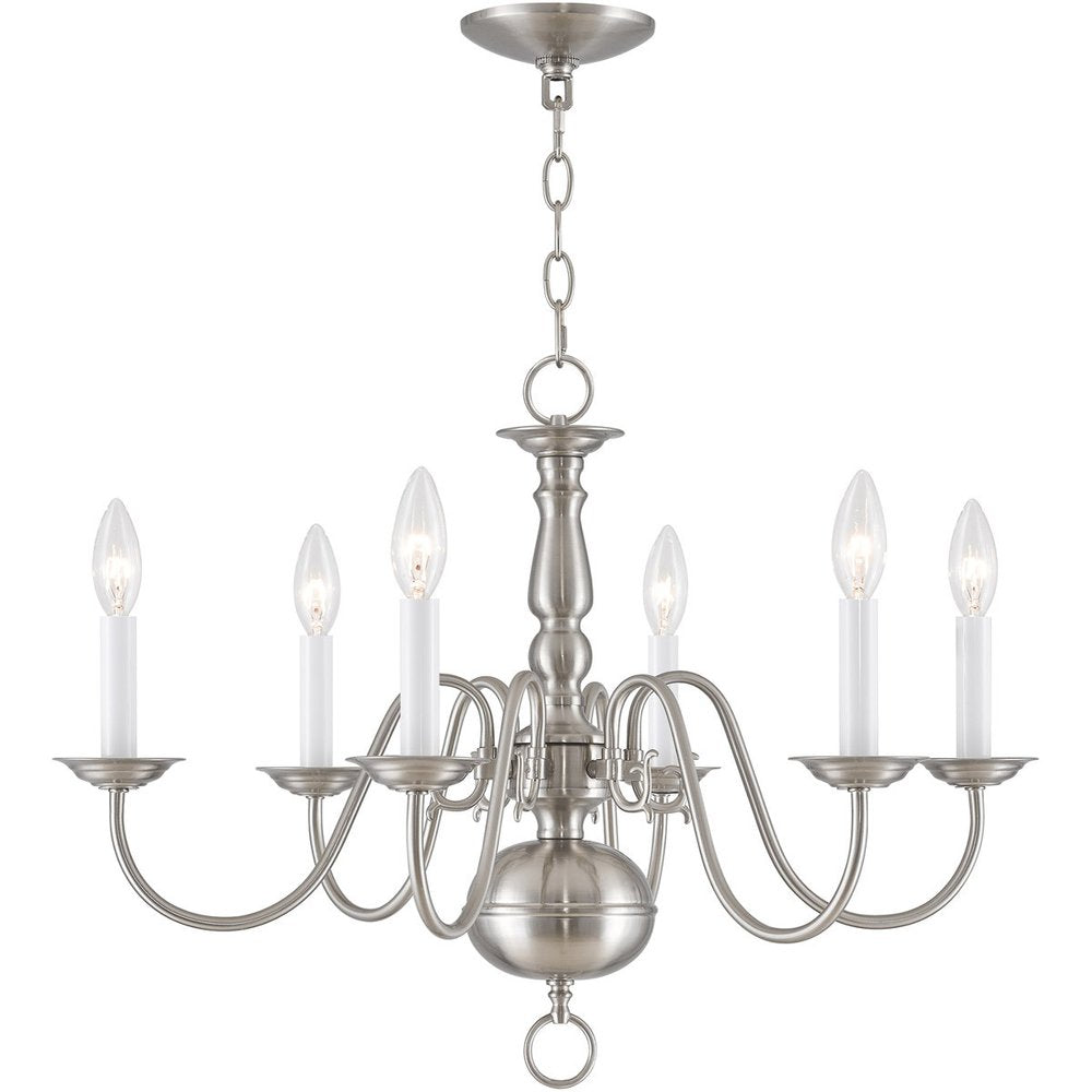 Six Light Dimmable Chandelier With Shades