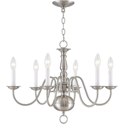 Six Light Dimmable Chandelier With Shades