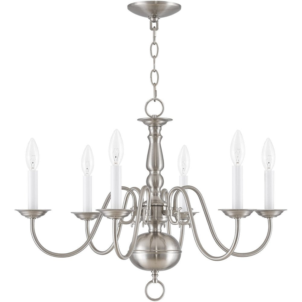 Six Light Dimmable Chandelier With Shades
