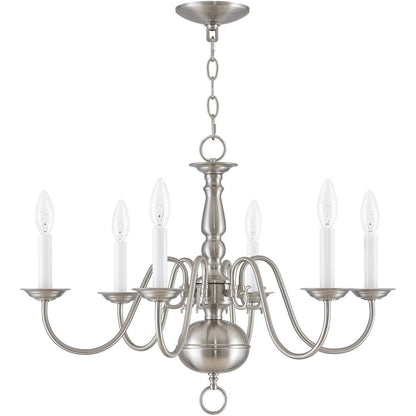 Six Light Dimmable Chandelier With Shades