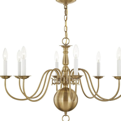 Eight Light Dimmable Chandelier With Shades