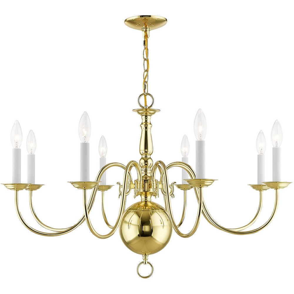 Eight Light Dimmable Chandelier With Shades
