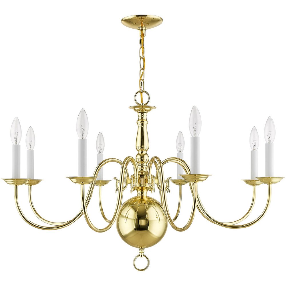 Eight Light Dimmable Chandelier With Shades