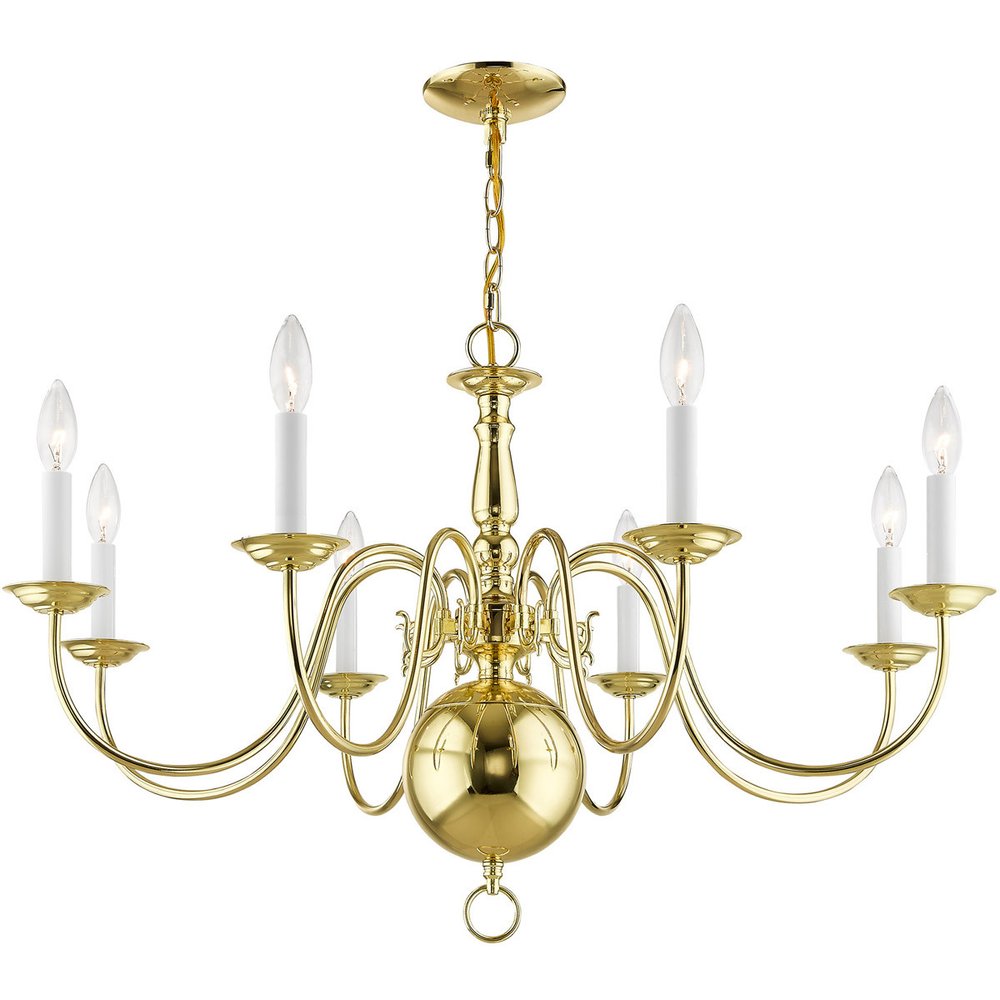 Eight Light Dimmable Chandelier With Shades