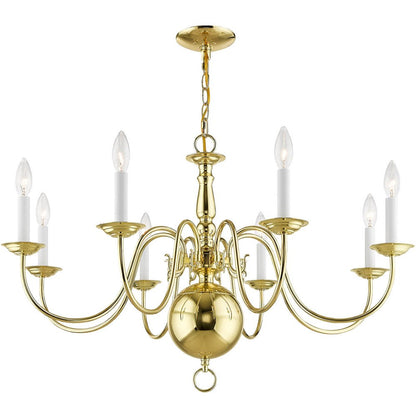 Eight Light Dimmable Chandelier With Shades