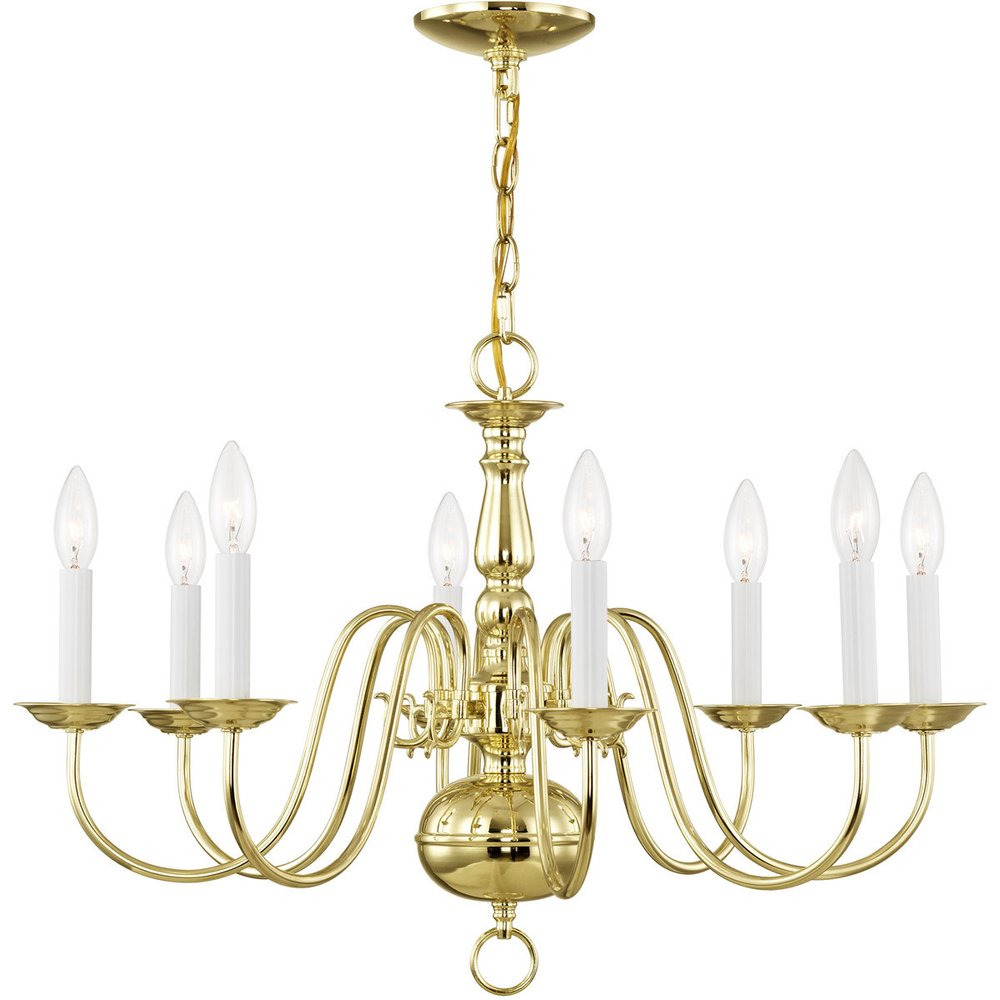 Eight Light Dimmable Chandelier With Shades