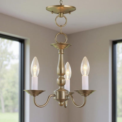 Three Light Dimmable Chandelier With Shades