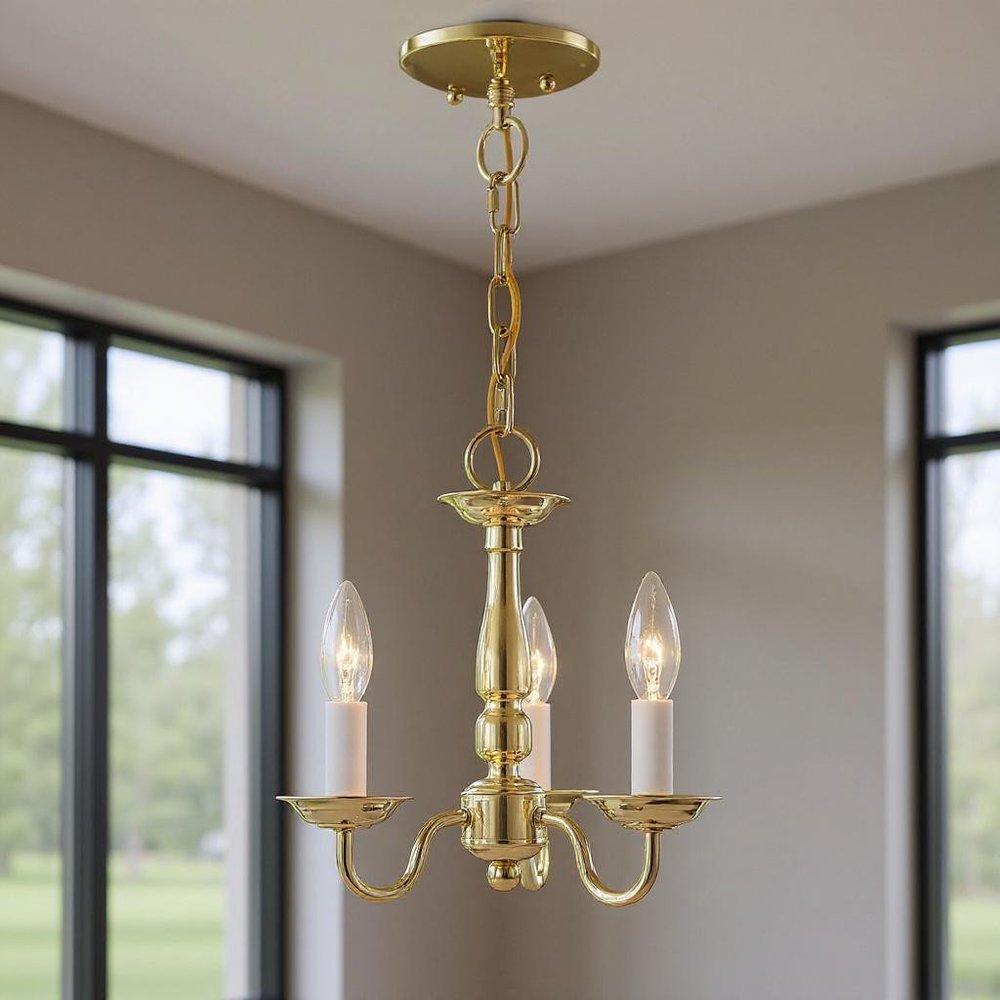 Three Light Dimmable Chandelier With Shades