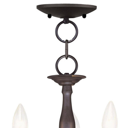 Bronze Three Light Dimmable Chandelier With Shades