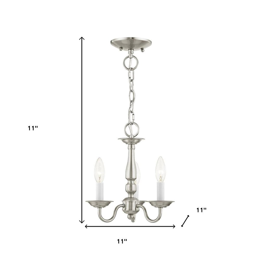 Three Light Dimmable Chandelier With Shades