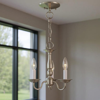 Three Light Dimmable Chandelier With Shades