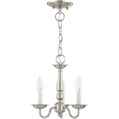 Three Light Dimmable Chandelier With Shades