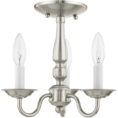 Three Light Dimmable Chandelier With Shades
