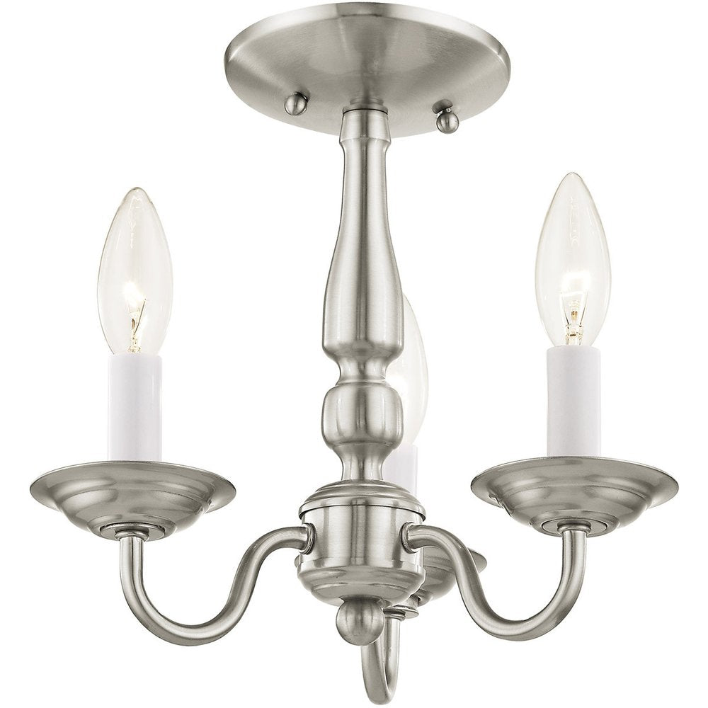 Three Light Dimmable Chandelier With Shades