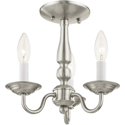 Three Light Dimmable Chandelier With Shades