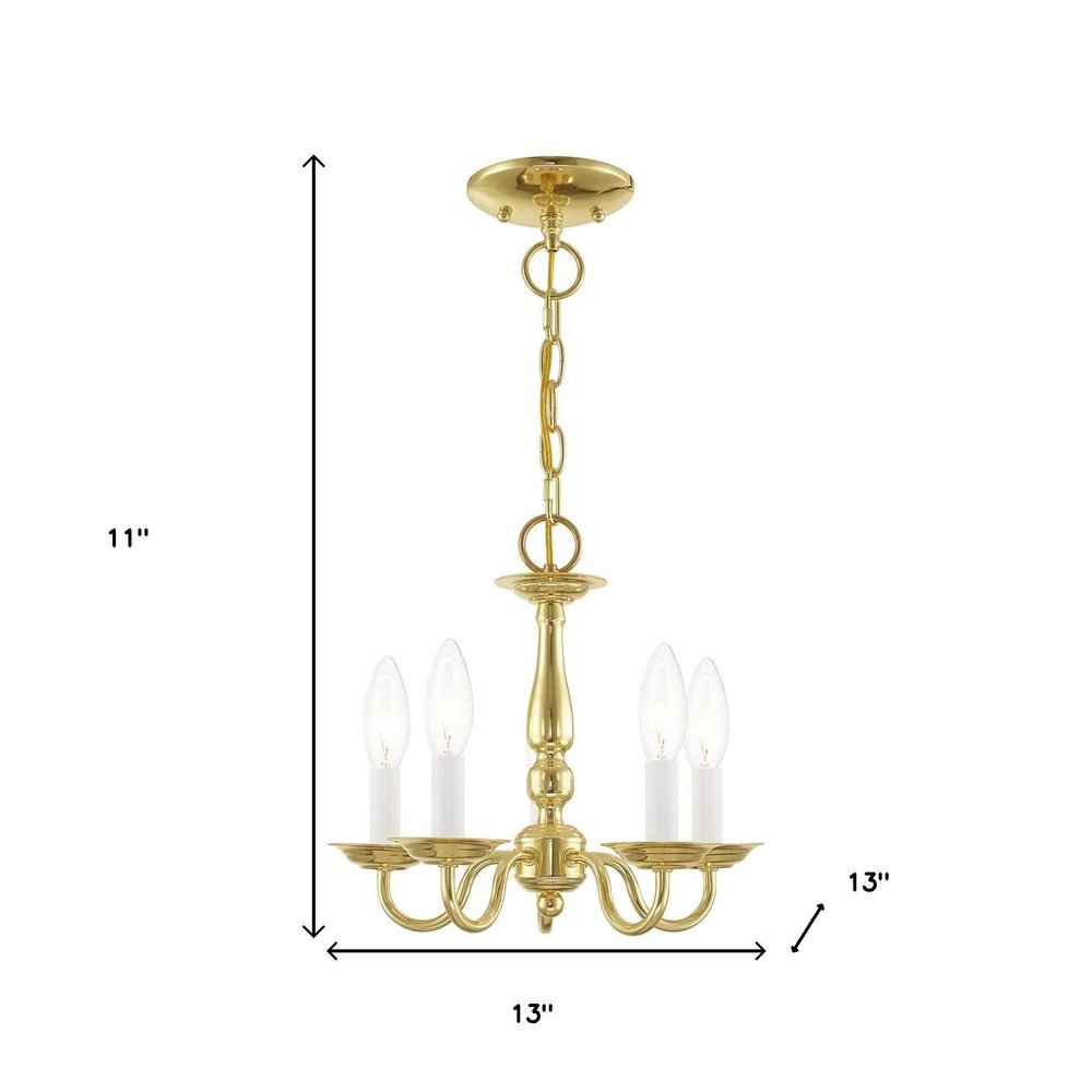 Five Light Dimmable Chandelier With Shades