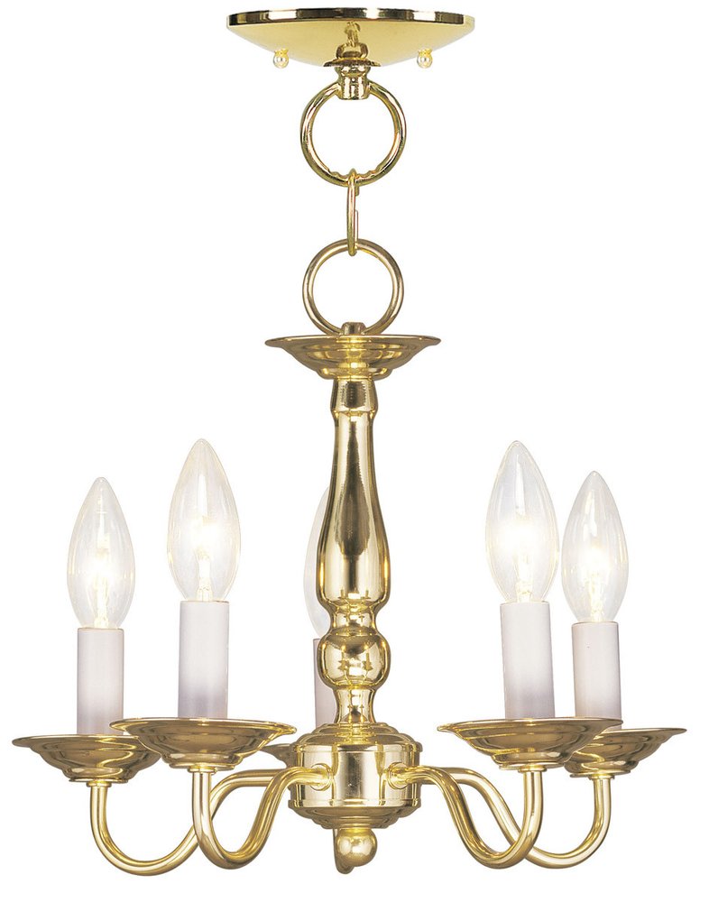 Five Light Dimmable Chandelier With Shades