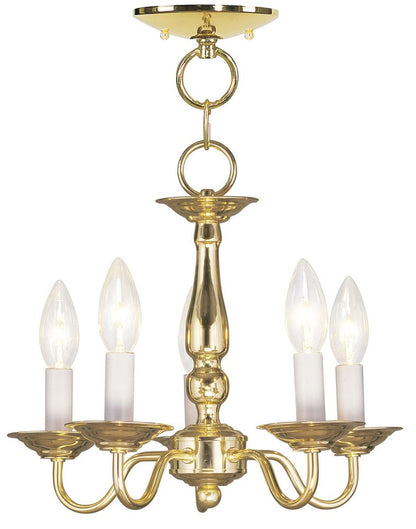 Five Light Dimmable Chandelier With Shades