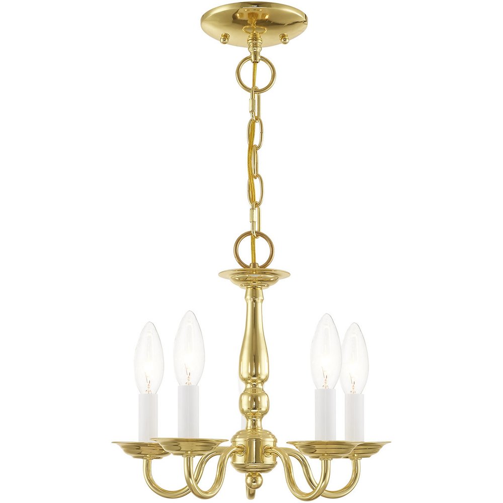 Five Light Dimmable Chandelier With Shades
