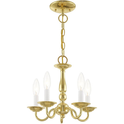 Five Light Dimmable Chandelier With Shades