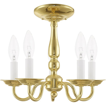 Five Light Dimmable Chandelier With Shades