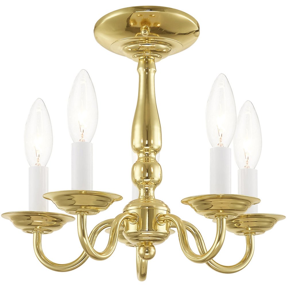 Five Light Dimmable Chandelier With Shades