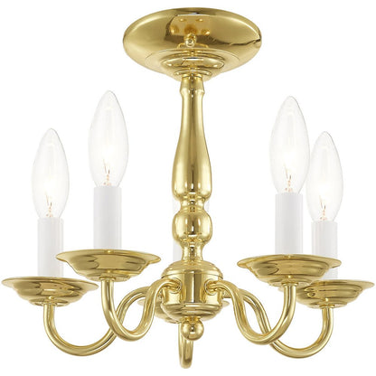 Five Light Dimmable Chandelier With Shades