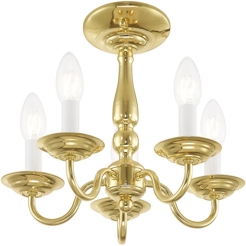 Five Light Dimmable Chandelier With Shades