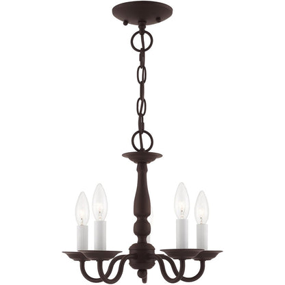 Bronze Five Light Dimmable Chandelier With Shades