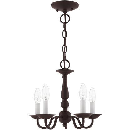 Bronze Five Light Dimmable Chandelier With Shades