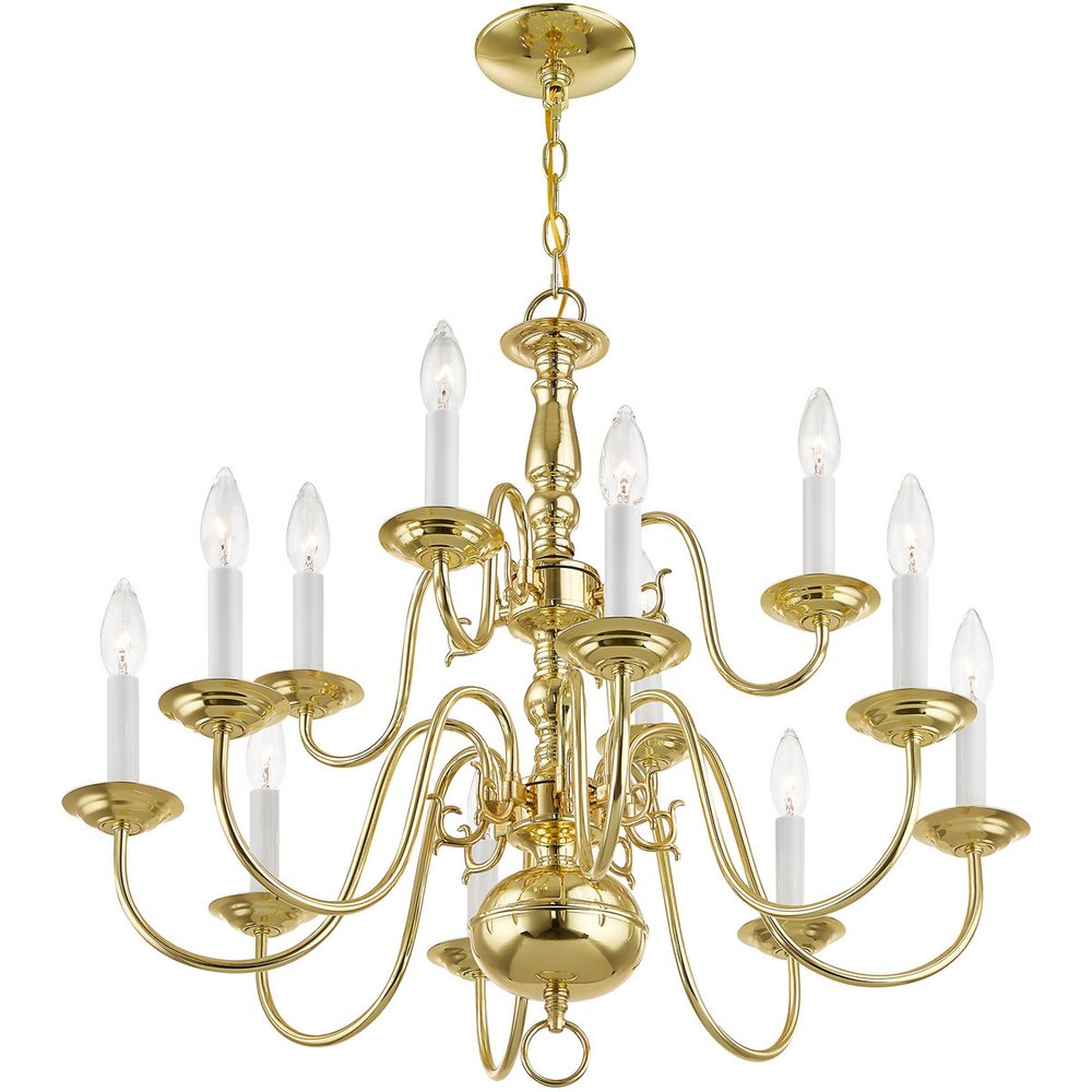Twelve Light Dimmable Chandelier With Shades