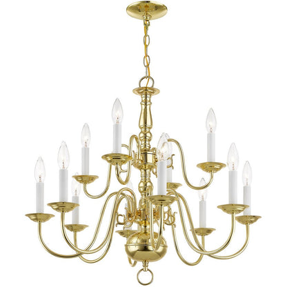 Twelve Light Dimmable Chandelier With Shades