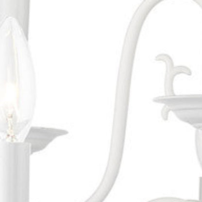 White Twelve Light Dimmable Chandelier With Shades