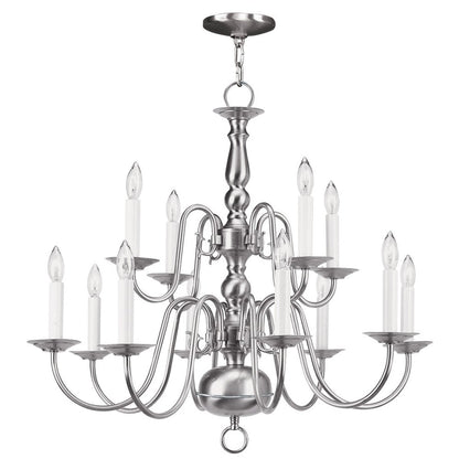 Twelve Light Dimmable Chandelier With Shades