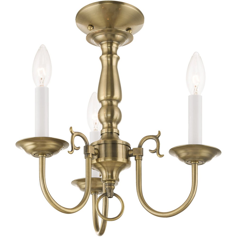 Three Light Dimmable Chandelier With Shades