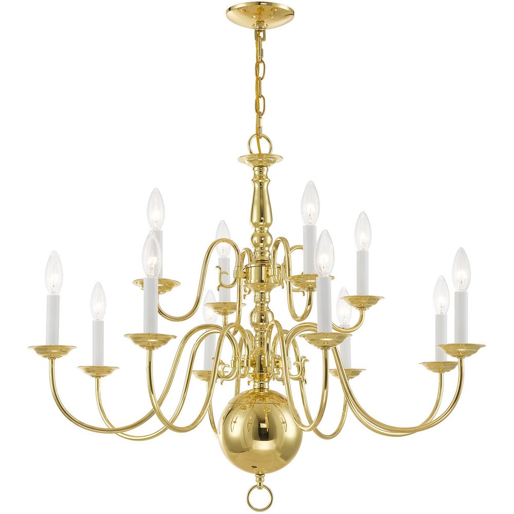 Twelve Light Dimmable Chandelier With Shades