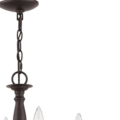 Bronze Twelve Light Dimmable Chandelier With Shades