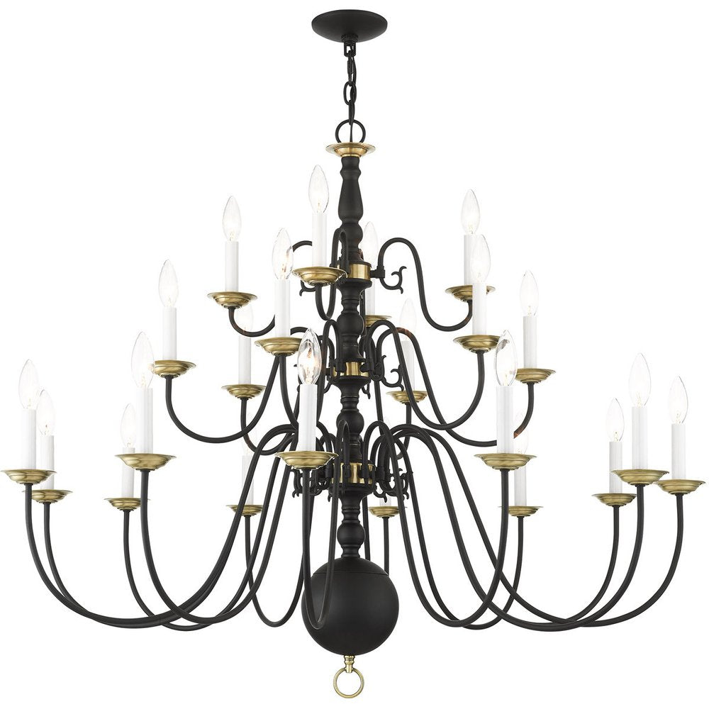 Black Multi Light Dimmable Chandelier With Shades