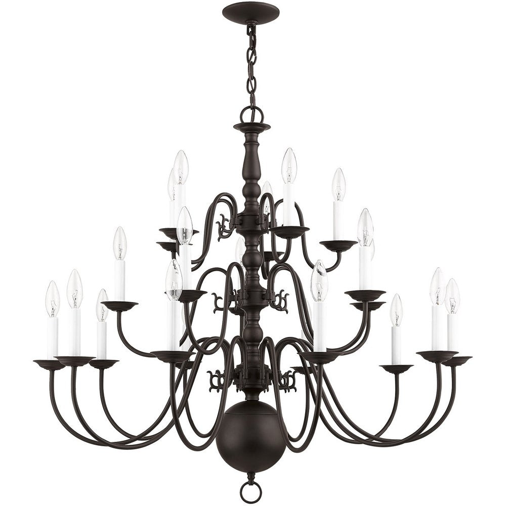 Bronze Multi Light Dimmable Chandelier With Shades
