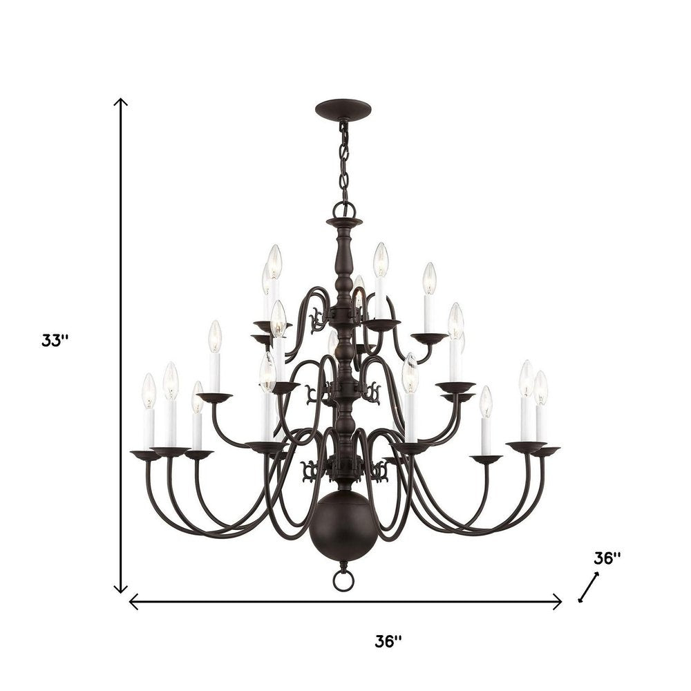 Bronze Multi Light Dimmable Chandelier With Shades
