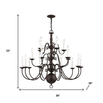 Bronze Multi Light Dimmable Chandelier With Shades