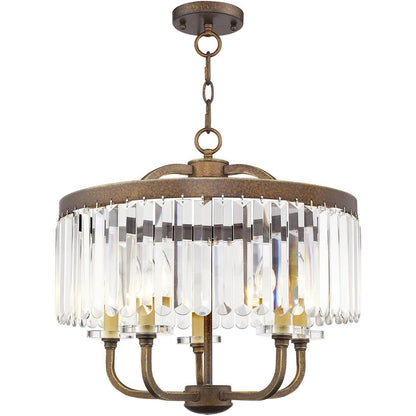 Five Light Dimmable Chandelier With Shades
