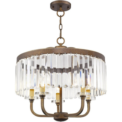 Five Light Dimmable Chandelier With Shades