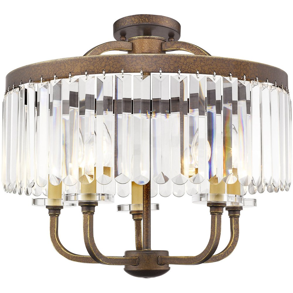 Five Light Dimmable Chandelier With Shades