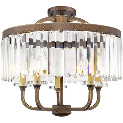 Five Light Dimmable Chandelier With Shades