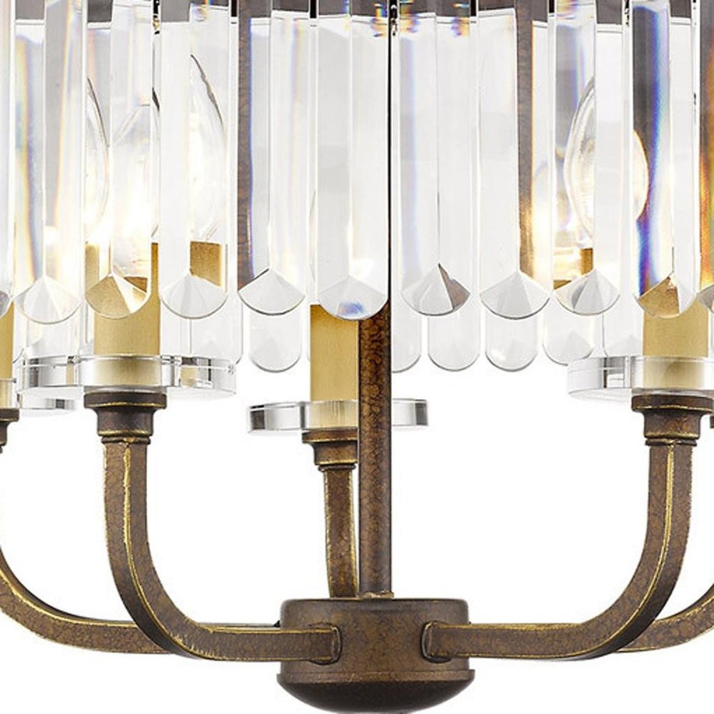 Five Light Dimmable Chandelier With Shades